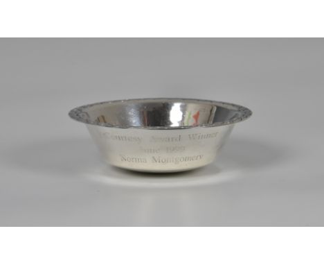 Jersey crest, AG, silver 925, of typical form, engraved ‘Courtesy Award Winner, June 1999, Norma Montgomery', diameter, 3 3/8