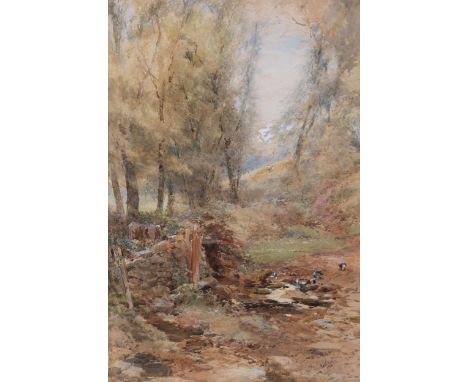 An Old Well, Dixcart Valley, Sarkwatercolour, signed and dated lower right “Paul J. Naftel 1888”, original swept frame20¼ x 1