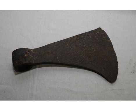 Large 18th/19th C axe head (length 13.5 inches) 