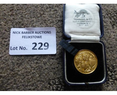 Motor Cycling : Motorcycling club gold medal hallmarks - high speed trial 1927 H E Mills Solo lovely item in box