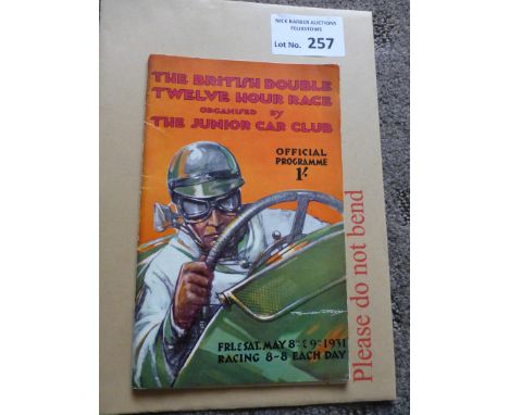 Motor Racing : Brooklands - The British Double 12 hour race - Iconic programme cover - 64 pages &amp; supplementary 4 page pr