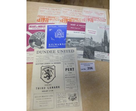 Football : Third Lanark Progs 1958-64 Homes x3 inc Celtic 28/11/64 &amp; aways x5 all good condition