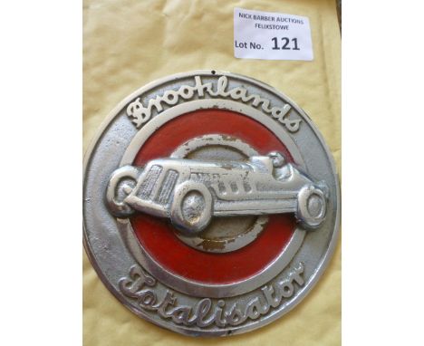 Motor Racing : Brooklands - Totalister heavy silver plaque about 15cm in diameter amazing item (removed from slot machine fro