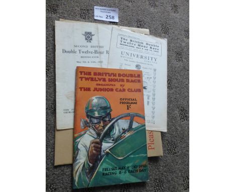 Motor Racing : Brooklands - The British Double 12 hour race - Iconic programme cover - 64 pages &amp; 2 supplementary progs 0