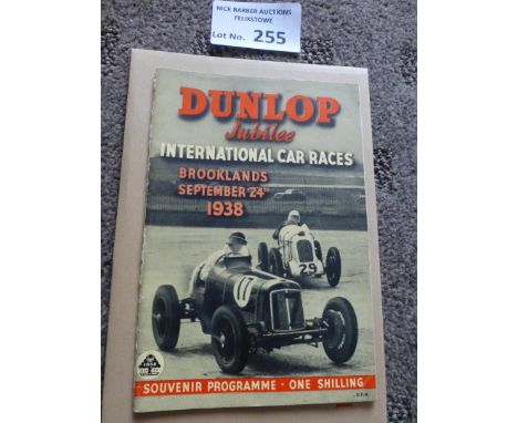 Motor Racing : Brooklands Dunlop Jubilee International Car Races programme - 48 pages - super condition - 24/09/1938