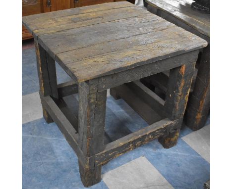 A Vintage Work Bench, 71cm Square 