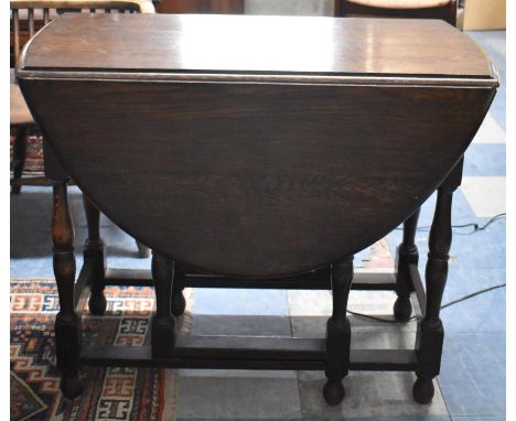 A Mid 20th Century Oak Drop Leaf Gate Legged Dining Table, 89cm Long 