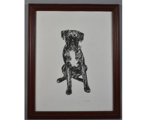 A Framed Chisnall Print of a Seated Dog, 36x28cm 