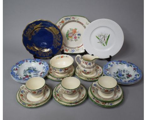 A Collection of Various Spode Chain to comprise Copeland Spode Chinese Rose Pattern Teaset tom comprise Three Cups, Six Sauce