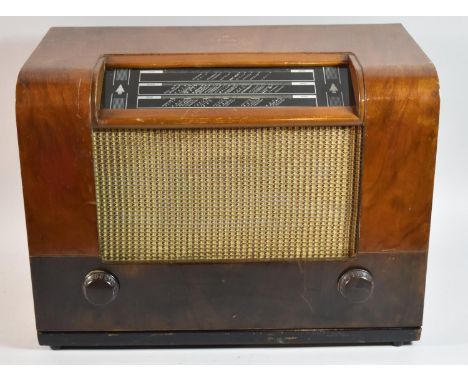 A Vintage Walnut Cased Bush Three Band Radio, 44cm wide 