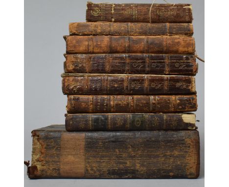 A Collection of Eight 18th/19th Century Pocket Edition Books to Include The Poetical Works of James Thompson, 1812 Edition of