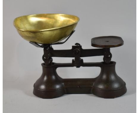 A Pair of Vintage Kitchen Scales with Brass Pan 
