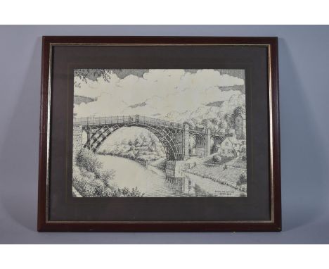A Framed Van Der Woning Print, The Ironbridge, 39x29cm 