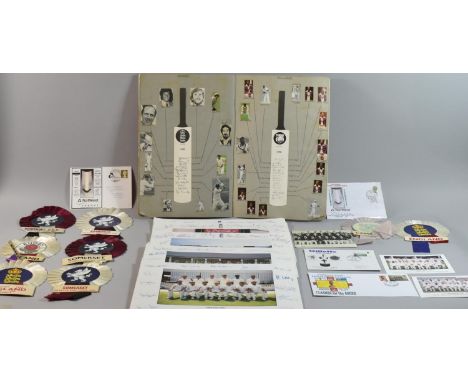 A Collection of Cricketing Ephemera to Include Scrap Book Containing 96 Signatures to Include Ian Botham, Joel Garner, Collin