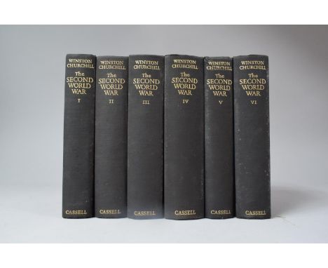 Six Volumes of Winston Churchill's The Second World War Published by Cassell, 1948, 1949, 1950, 1951, 1952 &amp; 1954 First P