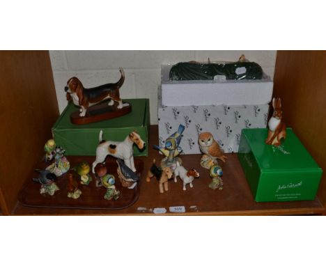 A group of Beswick models of birds and other animals; a Royal Worcester bird etc 