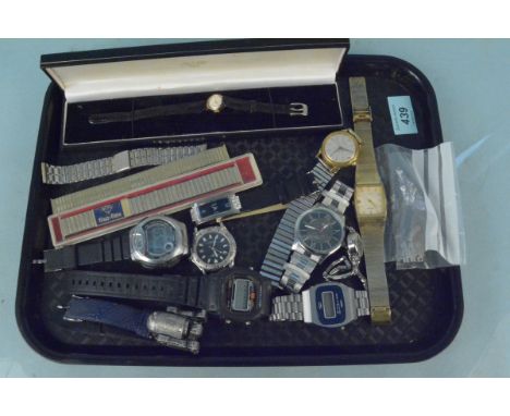 Assorted gents and ladies vintage wristwatches including Rotary and Casio plus a 9ct gold ladies cocktail watch