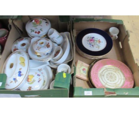 Two boxes of china to include Royal Worcester cabinet plates and royal worcester evesham