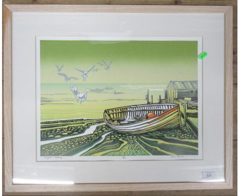 A limited edition print Bob Bawes seagulls landing, 13ins x 19ins&nbsp;&nbsp;