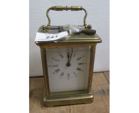 A brass carriage clock