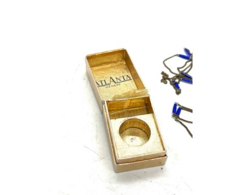 Boxed Atlanta Geneve enamel necklace watch 