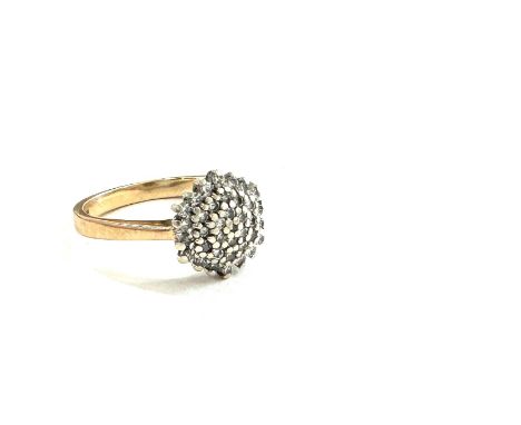 9ct Diamond cluster ring total weight 2.5 grams 
