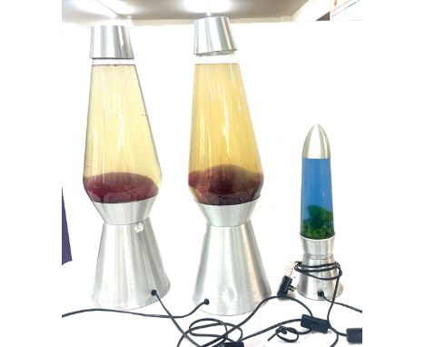Pair of large vintage lava lamps and one other tallest measures approx 27 inches tall - untested 