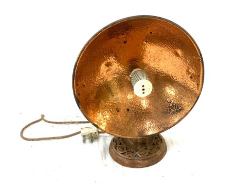 Vintage Premier glowing hammered copper heat lamp, untested 