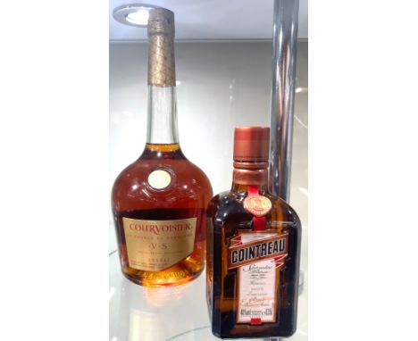 2 bottles of alcohol to include Courvoisier VS Cognac 1 litre bottle, Cointreau 35cl 