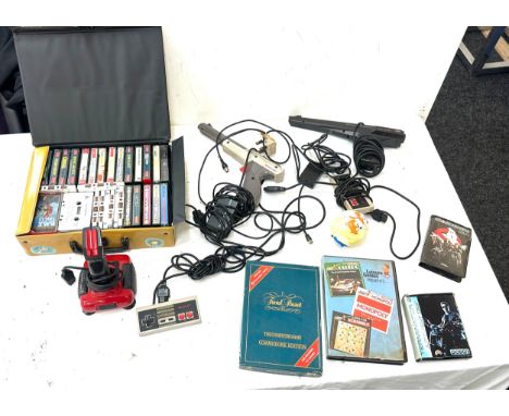 Selection Commodore 64 games to include Space Hunter, Power pack, Crystal frog, selection of console accessories to include N