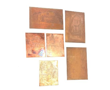 Selection of vintage copper printing blocks 