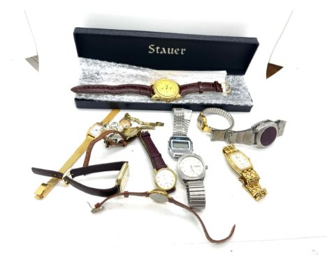 Selection of vintage and later gents wrist watches includes Tressa, Fouja etc 