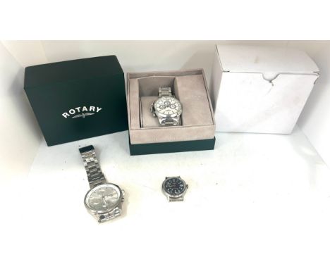 Three Gents wrist watches includes Sekondam Timex and a boxed Rotary 