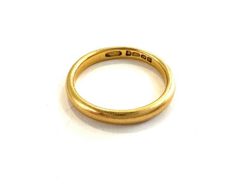Vintage 22ct gold wedding band weight 4.9grams ring size p 