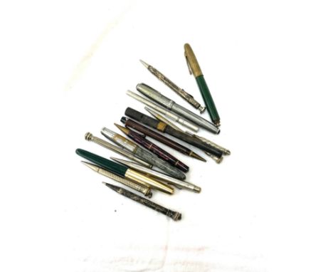 Large selection of vintage and later pens and pencils all a/f 