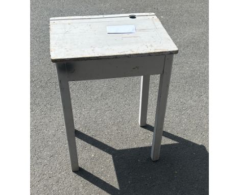 Vintage painted 1950's school desk measures approx 29 inches tall, 22 wide and 18 deep 