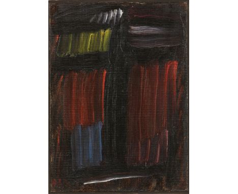 Alexej von Jawlensky, Meditation May 1935 N. 10Öl auf leinenstrukturiertem Karton, auf Unterkarton montiert. 17,5 x 12,6 cm (