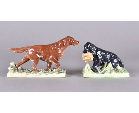 Two Royal Worcester sporting dogs modelled by Doris Lindner comprising Irish Setter and Cocker Spaniel with Game signed to ba