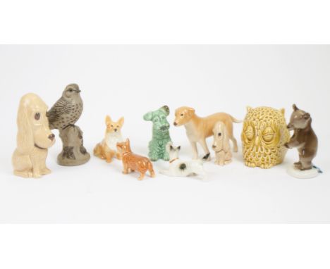 A collection of ceramic animal models, including examples by Beswick, Sylvac, Poole Pottery, Szeiler and other items