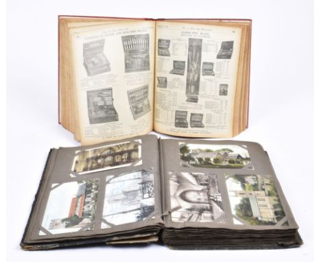An album of early 20th Century postcards, depicting a variety of British churches and cathedrals, together with an Army &amp;