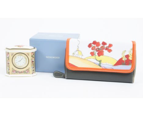 A Clarice Cliff inspired purse by The Bradford Exchange, 'Bridgewater' pattern, boxed with certificate; together with a Wedgw
