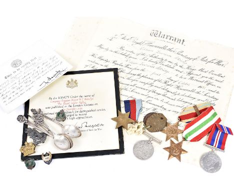 A collection of WWII medals, awarded to Company Sergeant Major W.L.Attridge of The Royal Ulster Rifles, complete with documen