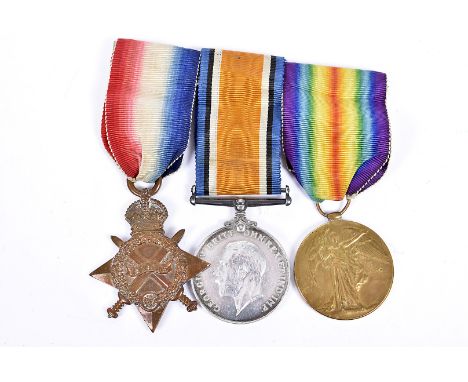 A WWI Army Service Corps medal trio, awarded to 405 PTE F.G.BARTHOLOMEW. A.S.C, comprising Victory, War and 1914-15 Star (3)