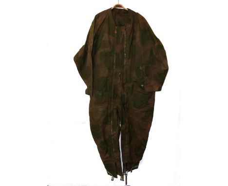 A WWII Special Operations Executive's (SOE) 'Striptease' jumpsuit, the one piece uniform having stamp to the neck, with origi