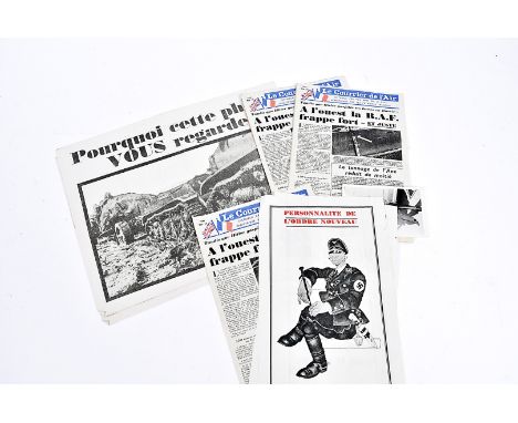 An assortment of WWII French Army of Occupation leaflets, various designs and ages, mainly from 'Le Courrier de l'Air' (parce