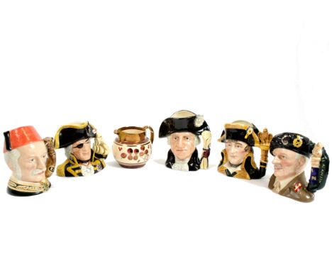 A collection of modern Royal Doulton character jugs of military subjects, including limited edition 'Napoleon' modelled by St