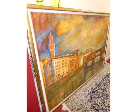 Sedgwick Green - Ponte Vecchio, oil on canvas, signed &amp; dated '90 lower right, 137 x 182cmPlease note this is a large wor