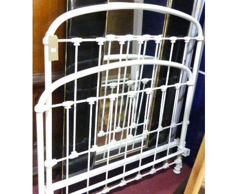 A Victorian style white painted iron three-quarter size bedsteadWith rails all with the correct fixing points.