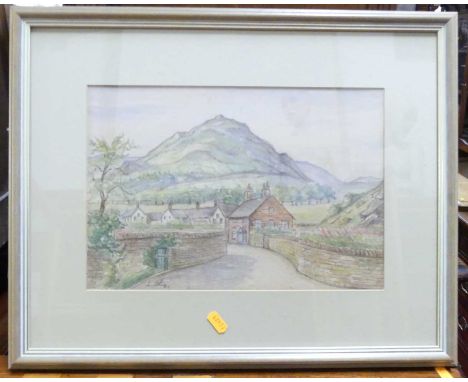 Albert Adloff - View behind Grasmere, and Lake District near Grasmere, pair watercolours, each signed, 24x35cm, Jenny Jowett 