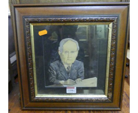 J. Lloyd - Satirical portrait, watercolour sketch; and an overpainted portrait print (3)